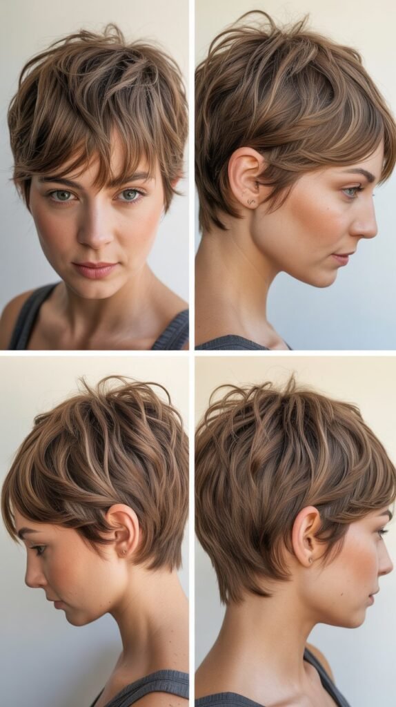 2. Textured Crop Pixie with Choppy Layers