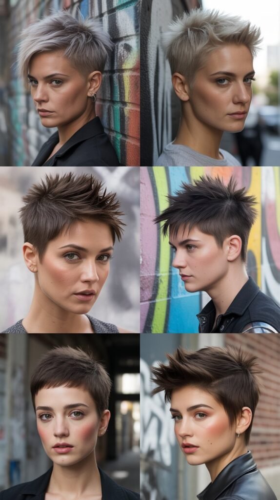 10. Spiky Pixie With Textured Front Bangs