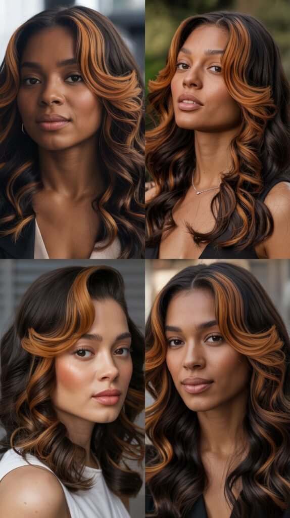 Burgundy-Tinted Brown Highlights