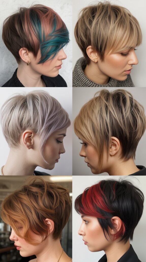 24. Pixie with Colored Highlights