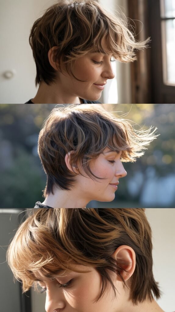 21. Feathered Shaggy Pixie