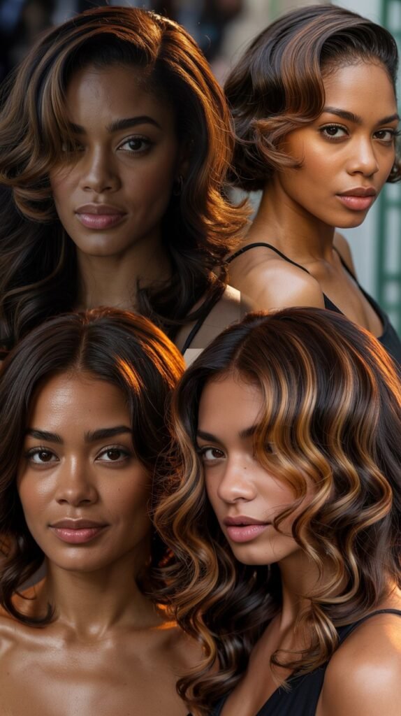  Amber Highlights on Espresso Brown