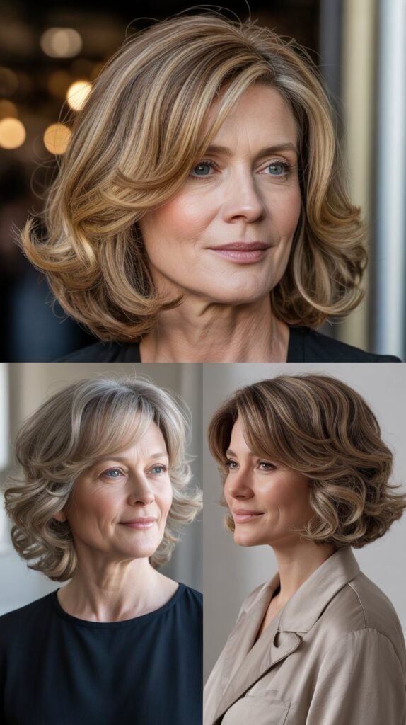 7. Wavy Lob with Highlights