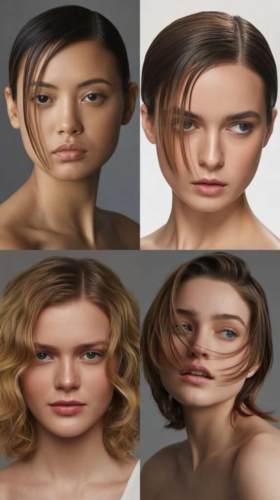 13. Medium Hair with Deep Side Part