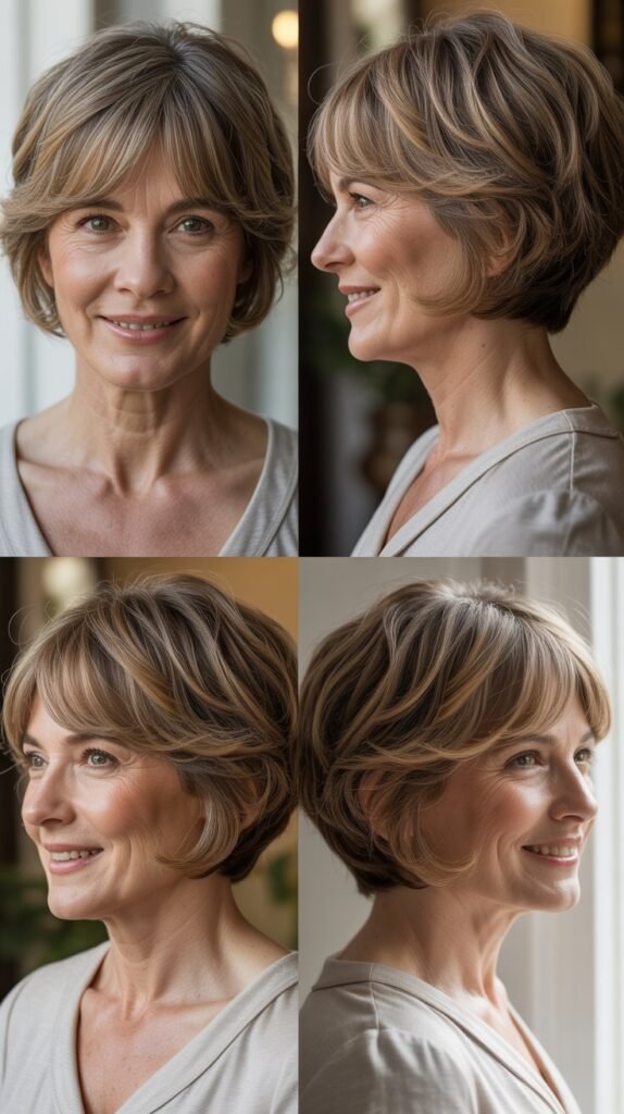  Razored Bangs with Choppy Layers