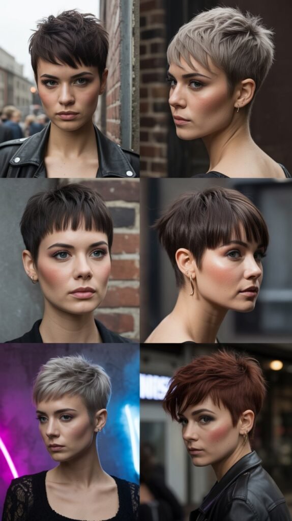 18. Mohawk-Inspired Pixie With Faux Hawk Bangs
