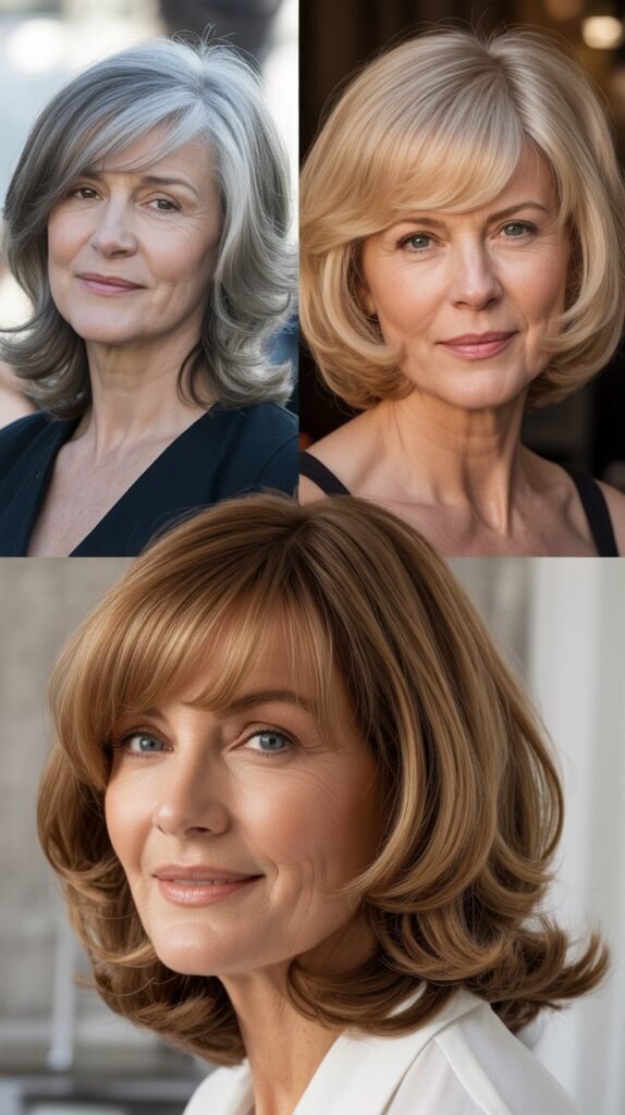 11. Layered Cut with Curtain Bangs