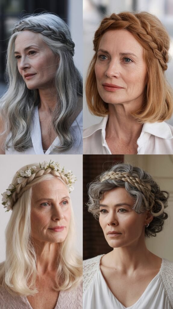 30. Crown Braid with Loose Hair