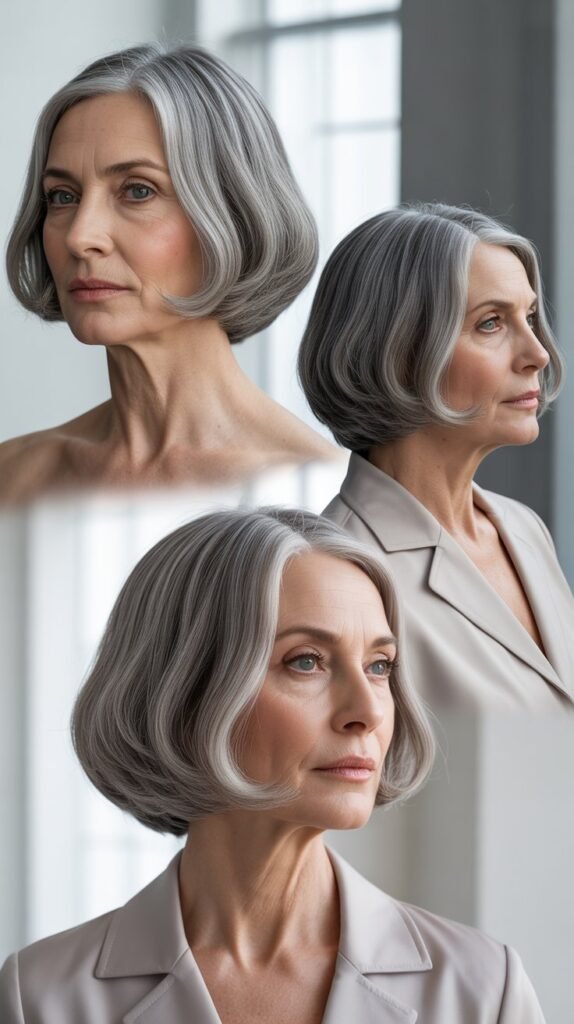 13. Blunt Cut Lob with Center Part