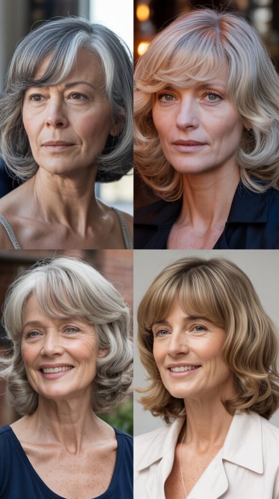 13. Shoulder-Length with Curtain Bangs