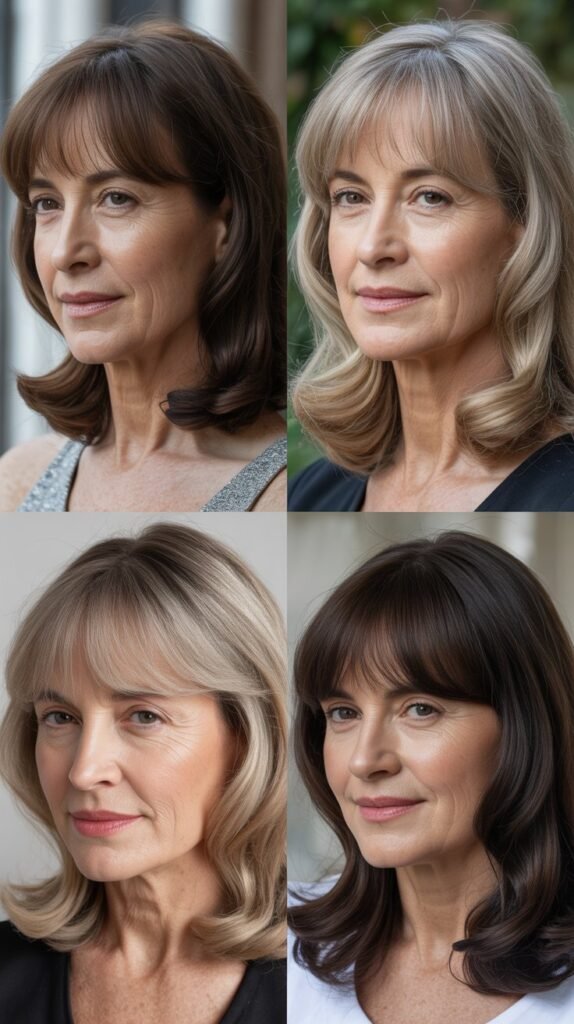 Curtain Bangs for Heart-Shaped Faces