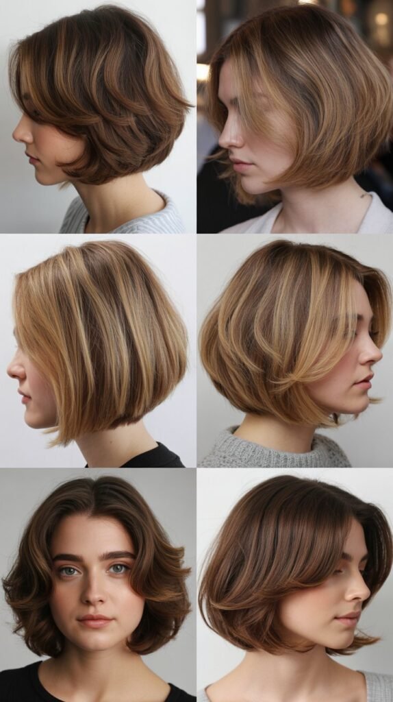  Layered Bob with Curved Ends