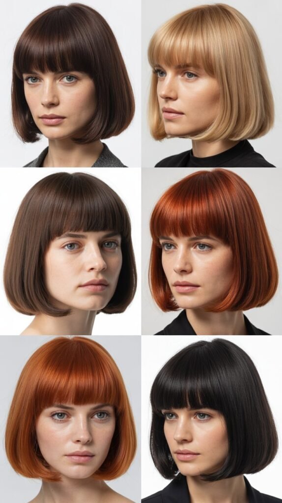 Thick Straight-Across Bangs with One-Length Cut