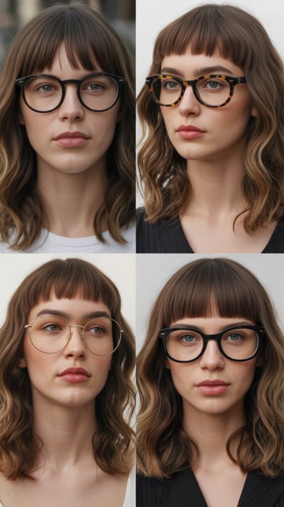  Straight Blunt Fringe with Medium Wavy Layers