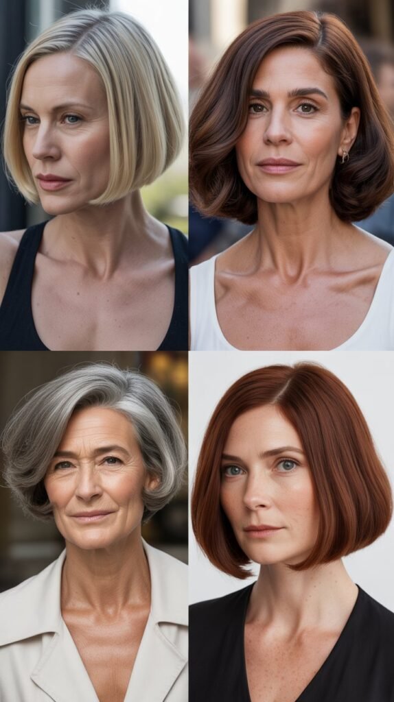 Sleek Bob with Middle Part