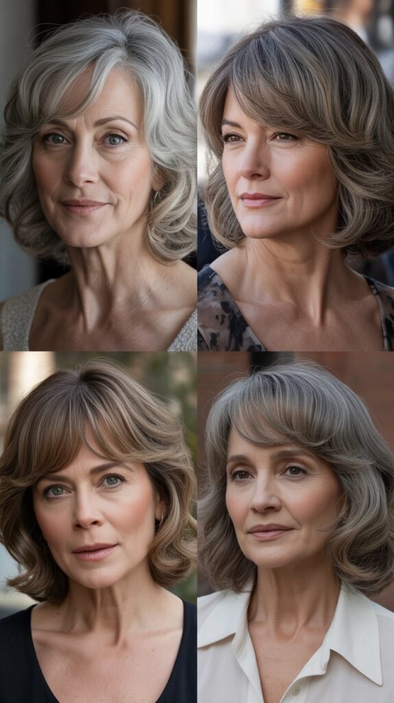 Split Bangs with Wavy Lob