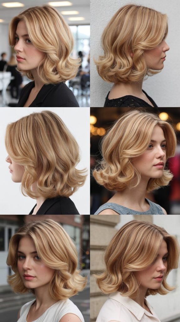 Champagne Blonde Wavy Lob