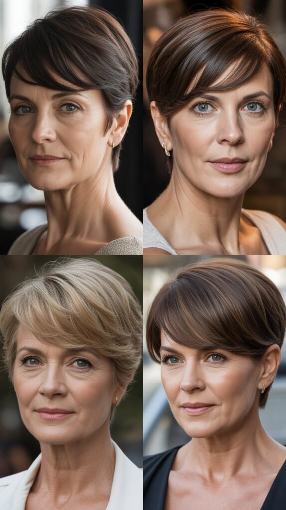 The Side-Swept Pixie with Long Bangs