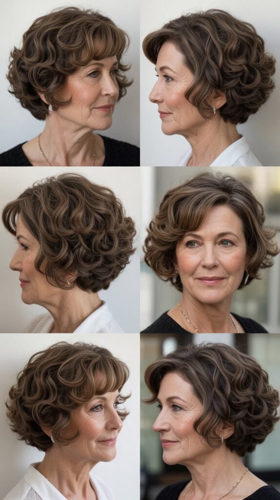 Curly Bob with Angled Front