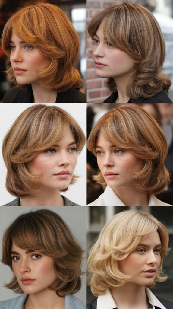 Medium Length With Feathered Curtain Bangs