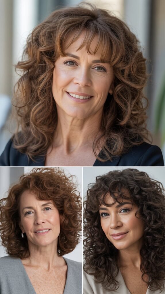 Curtain Bangs with Natural Curls