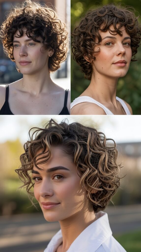 16. Curly Pixie for Thick Hair