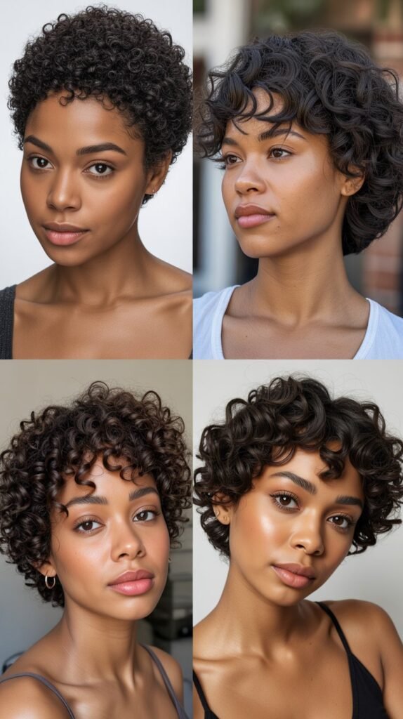 2. Curly Pixie with Natural Texture