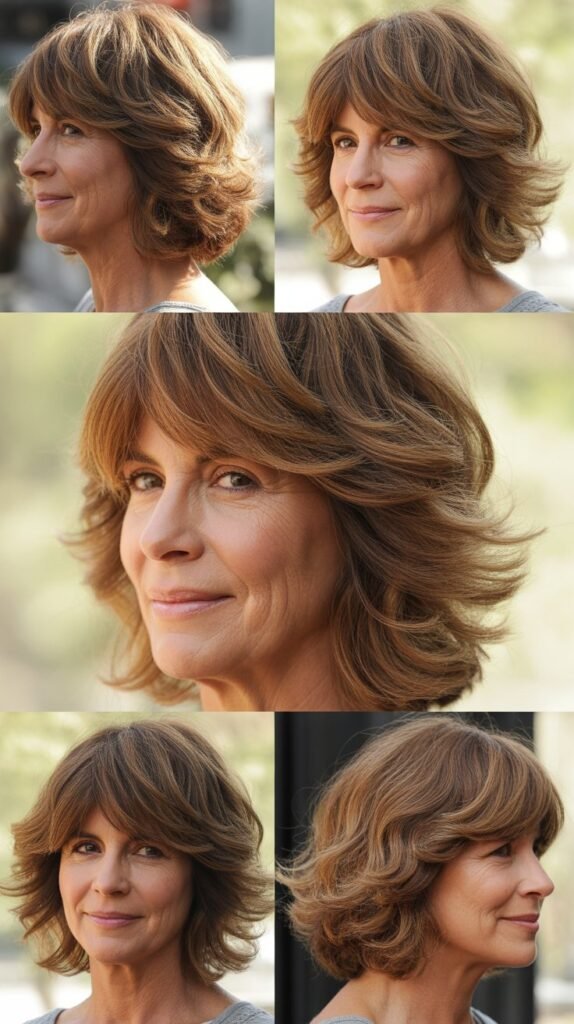 Tousled Medium Cut with Choppy Bangs