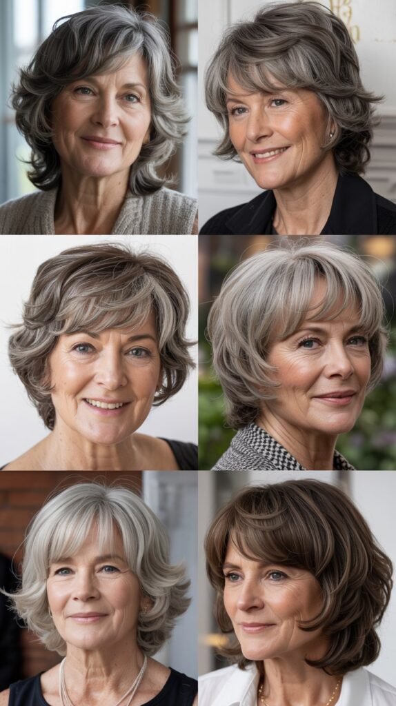 45. Layered Shag with Curtain Bangs