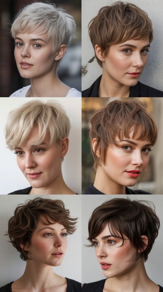  Choppy Pixie With Curved Neckline