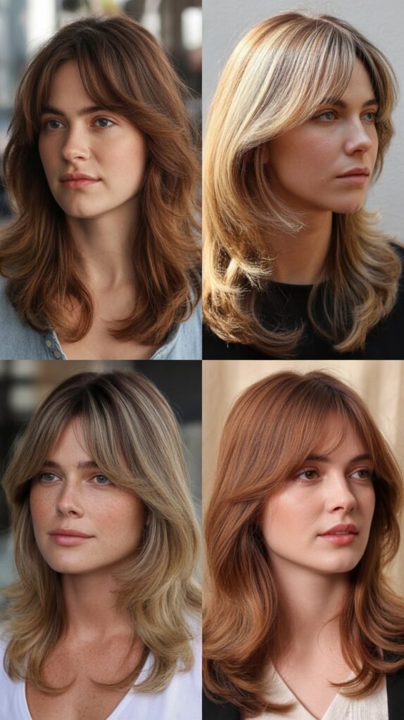 Curtain Bangs with Long Layers