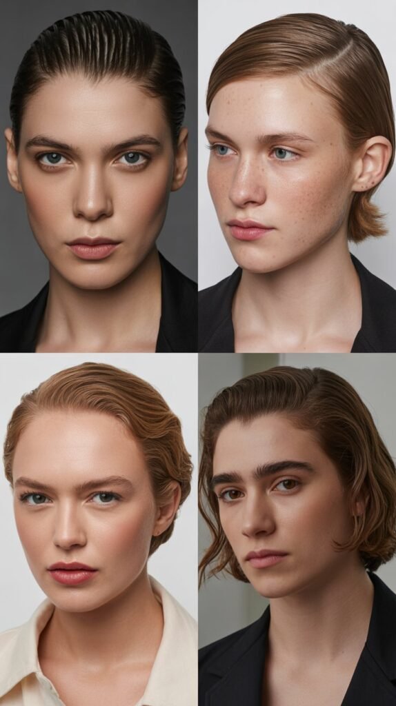 23. Slicked-Back Medium Styles