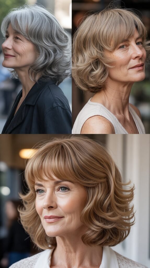 25. Wavy Shag with Wispy Bangs