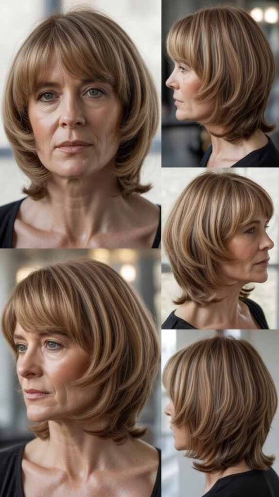 Full Bangs with Collarbone Layers