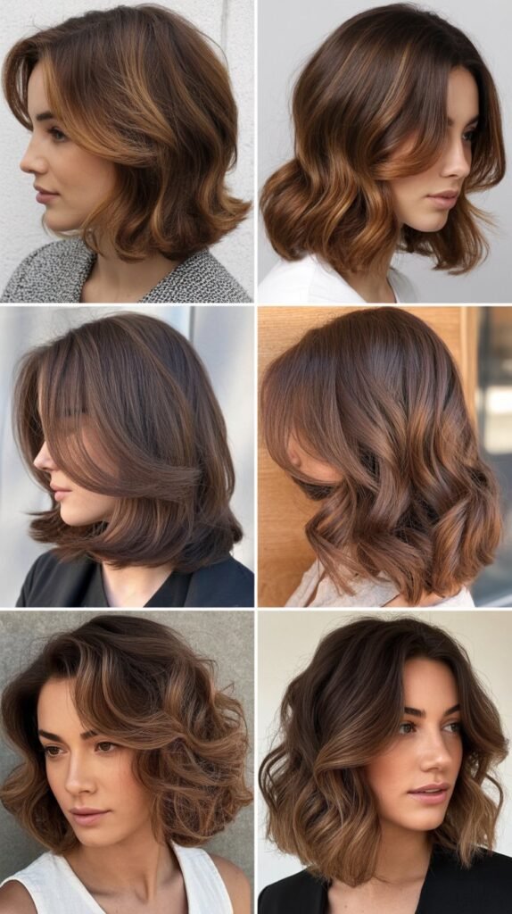 Caramel Highlights for Medium-Length Brown Hair