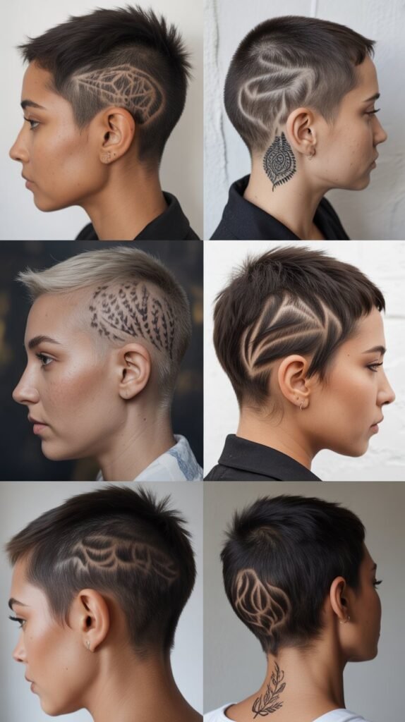 21. Pixie with Hair Tattoos