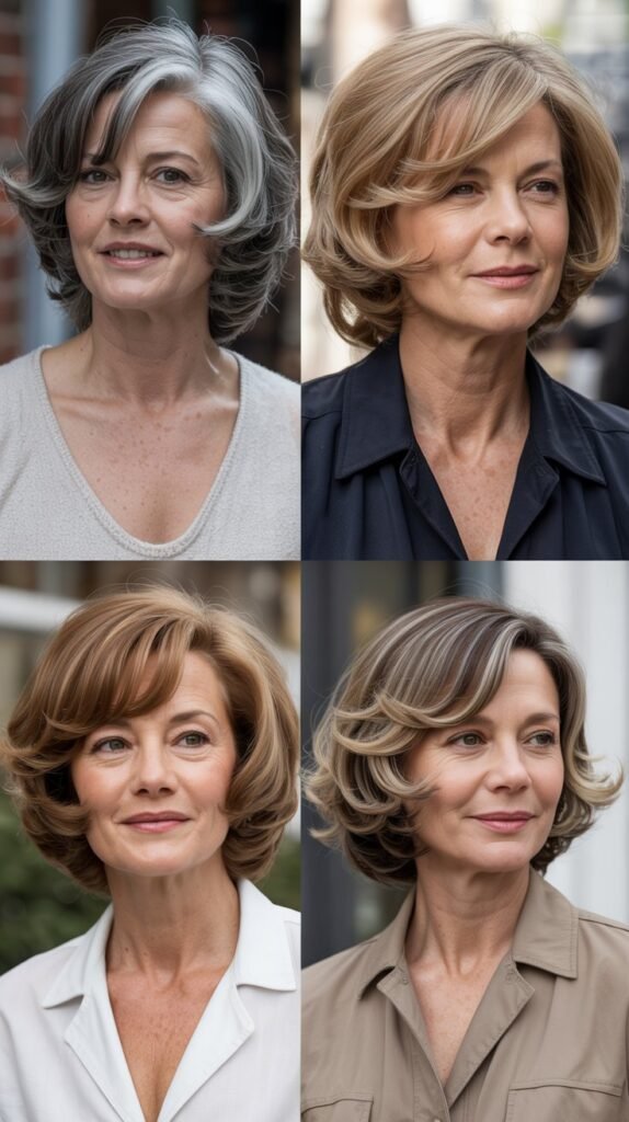 22. Layered Chin-Length Cut with Flipped Ends