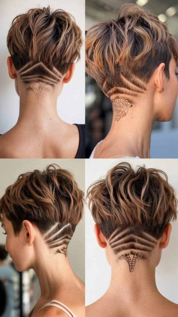 12. Shaggy Pixie with Nape Detailing