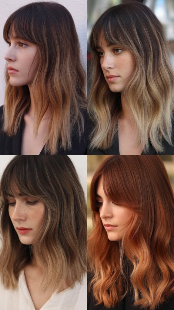  Medium Hair With Wispy Bangs and Ombre