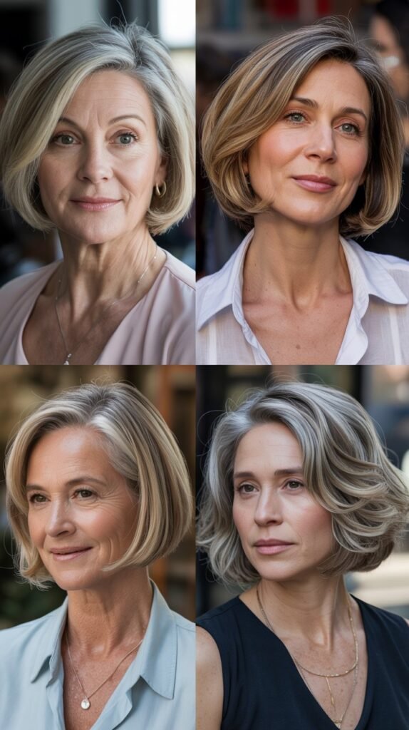 11. Chin-Length Bob with Face-Framing Highlights