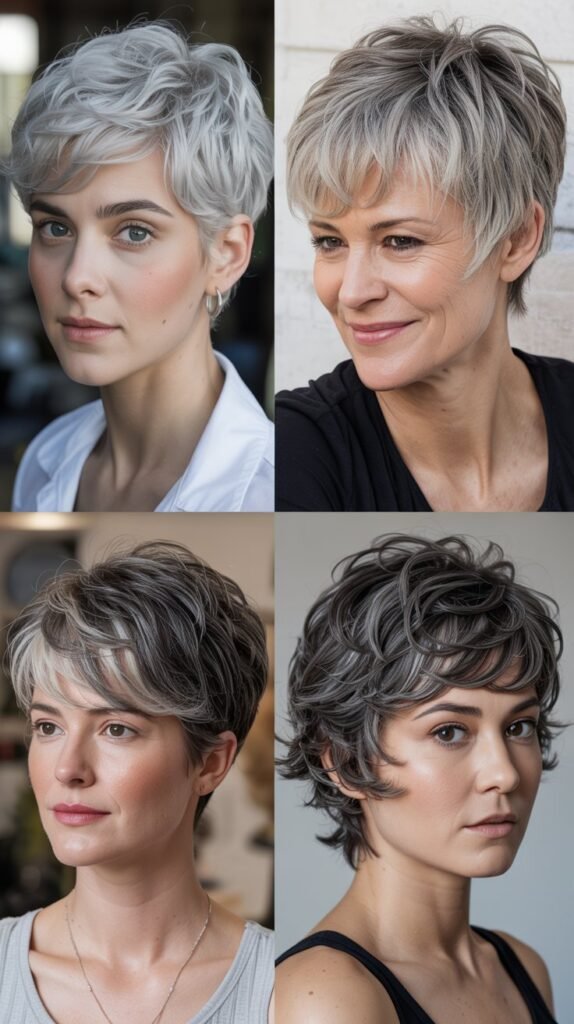 16. Silver/Gray Shaggy Pixie