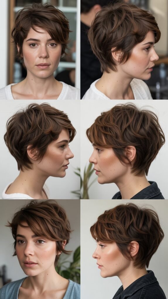 9. Choppy Layered Pixie For Thick Hair