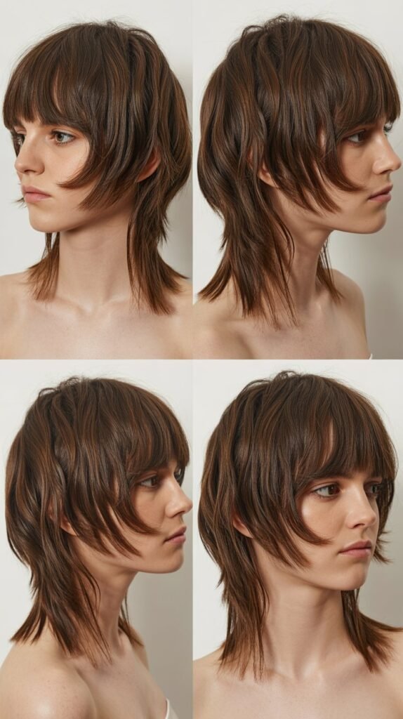 23. Layered Ends With Curtain Bangs