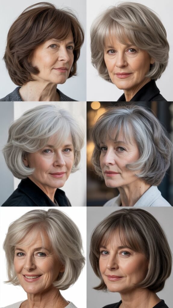 Textured Bob with Curtain Bangs