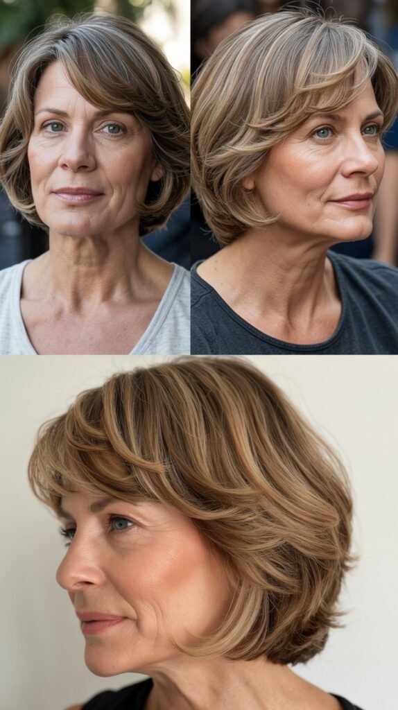 8. Chin-Length Cut with Curtain Bangs