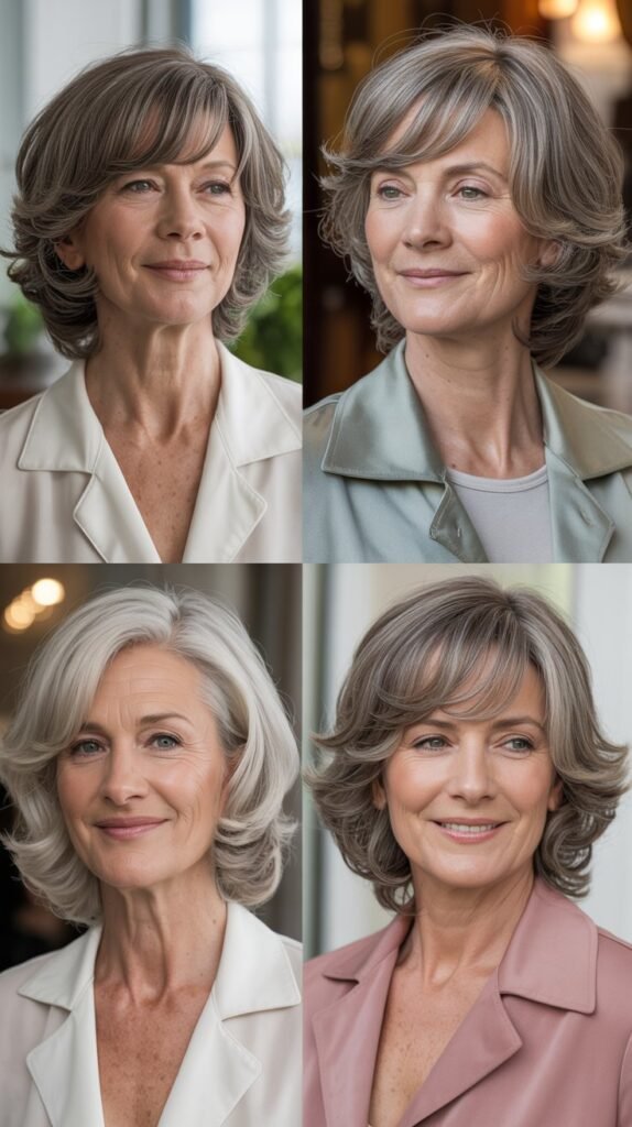 12. The Side-Swept Bangs with Layered Back