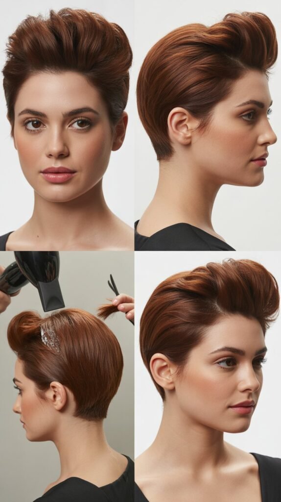 25. The Swept-Back Pompadour Pixie