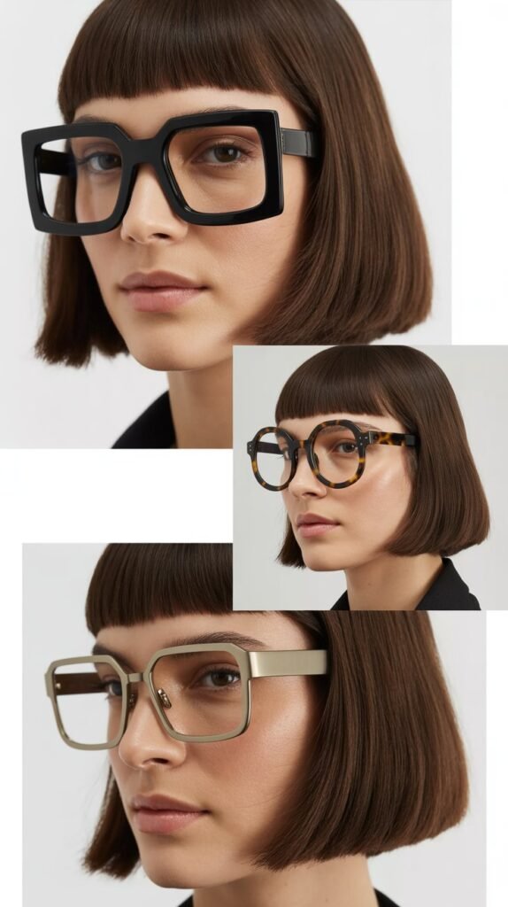  Blunt Bangs with Straight Medium Bob