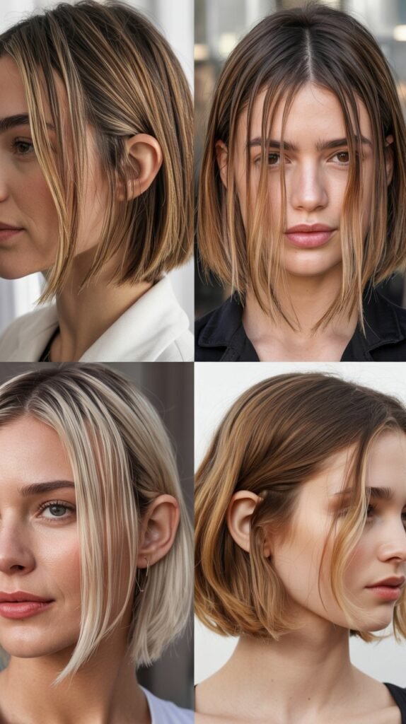 Chin-Length Bob with Face-Framing Highlights