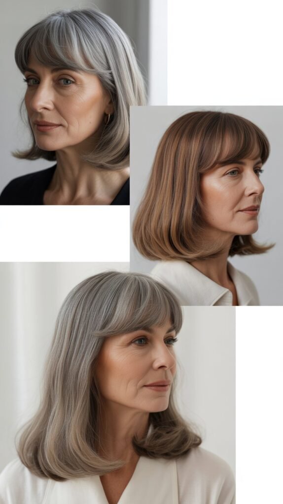 Thinned Bangs with Shoulder-Length Straight Hair